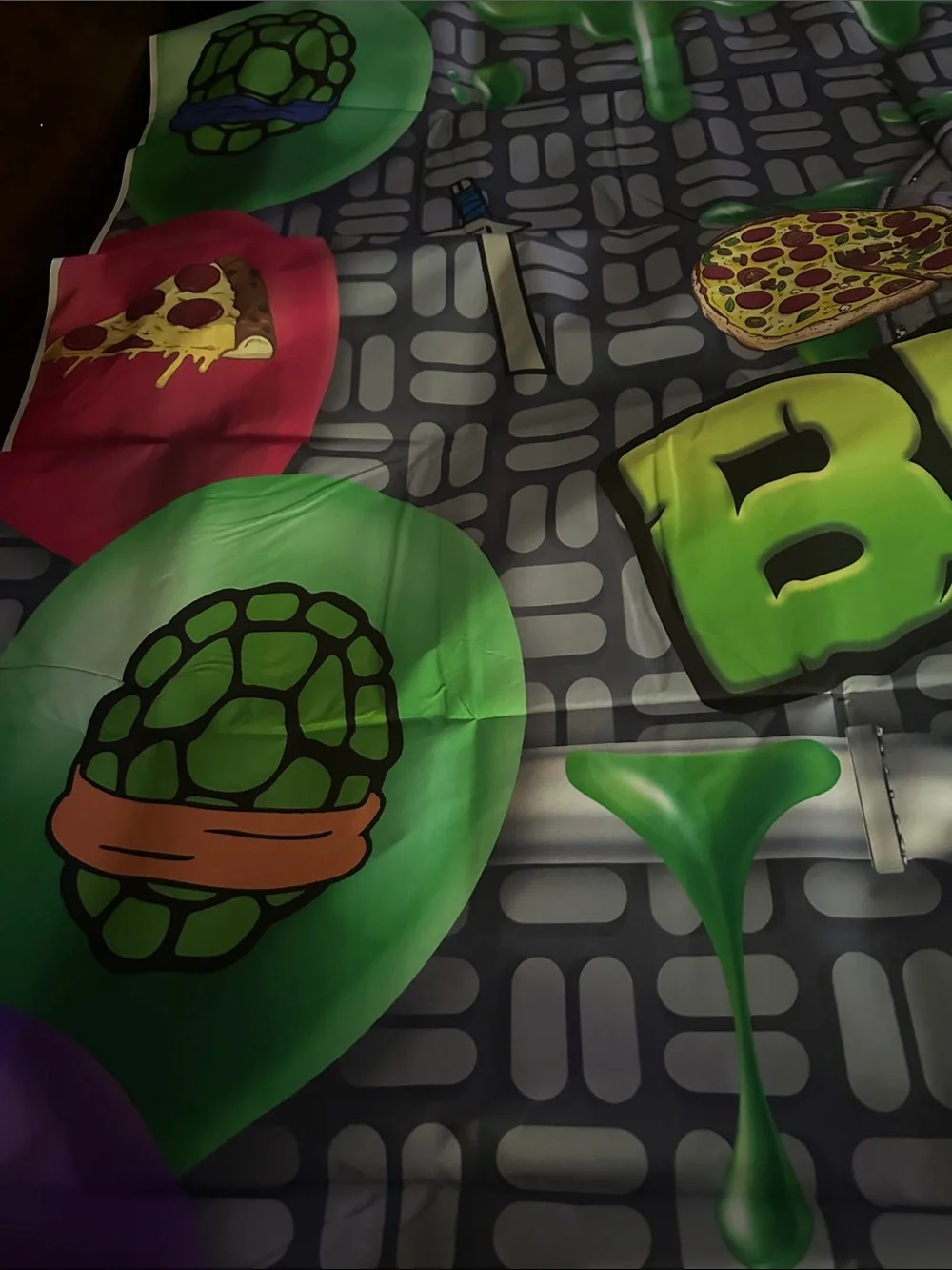 Large Happy Birthday Ninja Turtle Backdrop 8x6